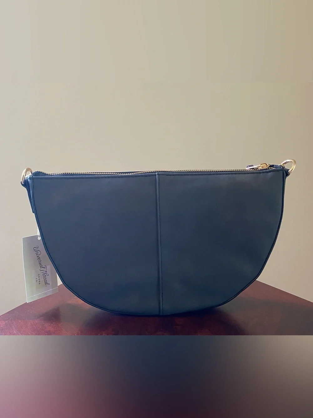 Universal Thread Black Half-Moon Shoulder Bag with Gold Chain Strap & PurseCharm